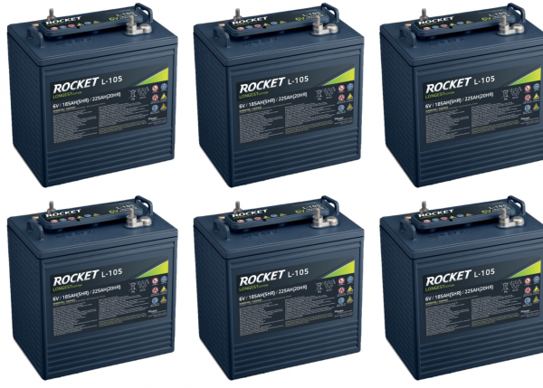 1 Satz Batterien Sebang L105 6 Volt ( 6 Stück) - Alternativ zur Trojan T-105